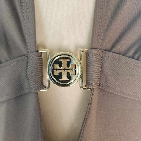 Tory Burch Nude One-Piece Halter Swim Suit - Picture 2 of 7